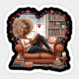 African American Girls Love Books Sticker